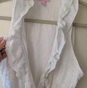 Lilly Pulitzer Kaylor EUC White Wrap Dress Sz 12